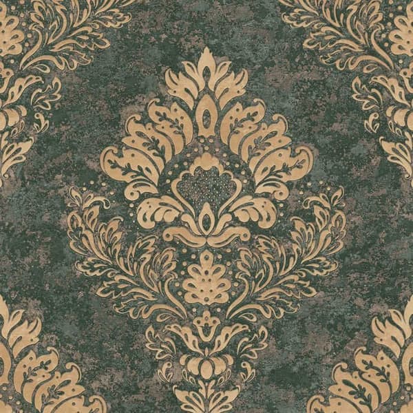 Barocktapet Gioele M1-No.633 Grön Guld Barock med ornamenter