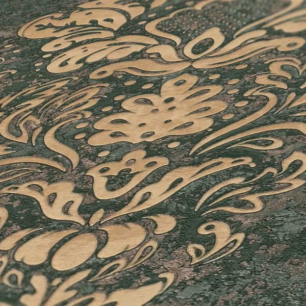 Barocktapet Gioele M1-No.633 Grön Guld Barock med ornamenter