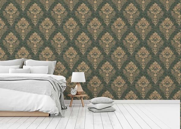 Barocktapet Gioele M1-No.633 Grön Guld Barock med ornamenter
