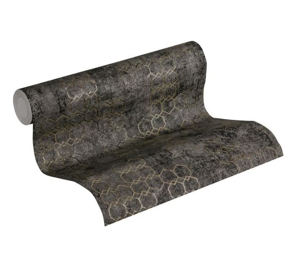 A.S. Creation New Walls 374246 non-woven tapet vintage 0,53 m x 10,05 m svart