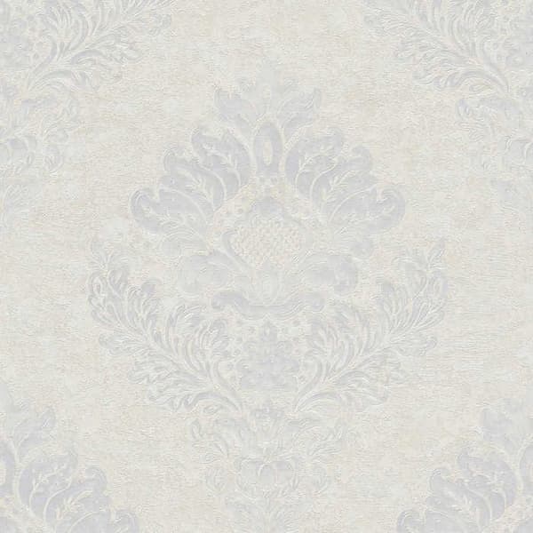 Barocktapet Gioele M1-No.637 Vit Silver Klassiska Ornamenter