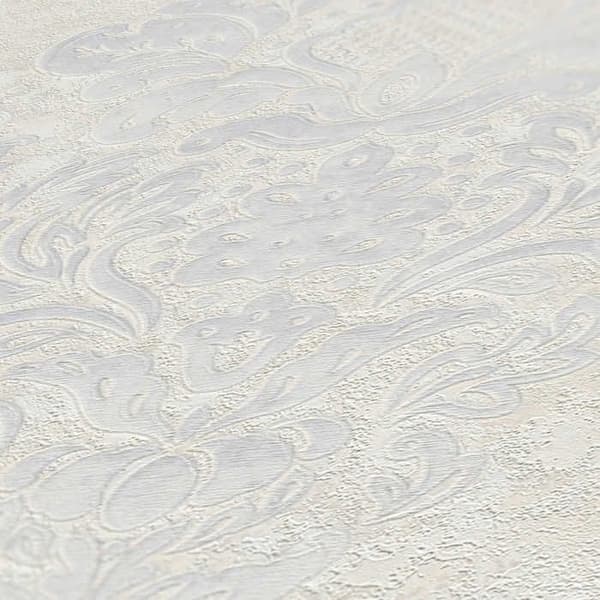 Barocktapet Gioele M1-No.637 Vit Silver Klassiska Ornamenter