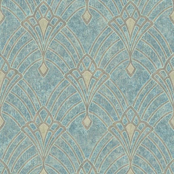 Tapet M1-No.702 Non-woven tapet Blå Brun Orientaliskt tapet