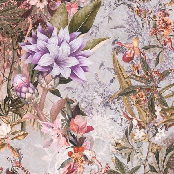 Tapet Blommor M1-No.784 Non-woven tapet Lila Beige Blommig Floral