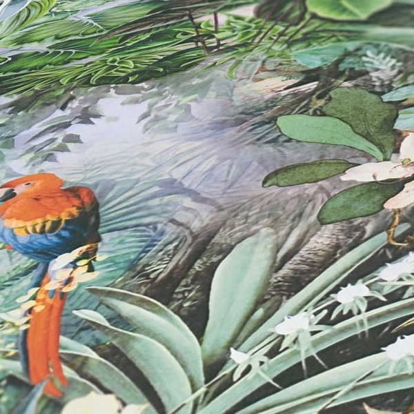 Jungle Tapet Aleix M1-No.794 Non-vävt tapet Grön Blå Blommor