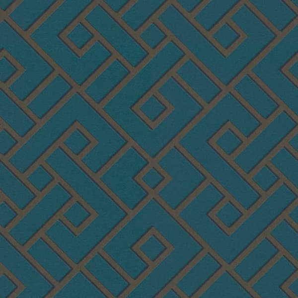 Grafiskt Tapet Domenico M1-No.666 Grön Guld Geometrisk Tapet