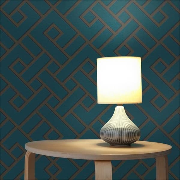Grafiskt Tapet Domenico M1-No.666 Grön Guld Geometrisk Tapet