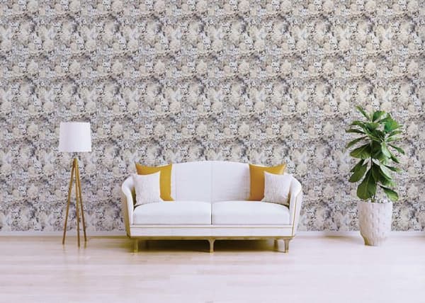 "Papper Tapet Blommor M1-No.684 Non-woven tapet Grå Beige Hem Floral"