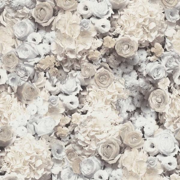 "Papper Tapet Blommor M1-No.684 Non-woven tapet Grå Beige Hem Floral"