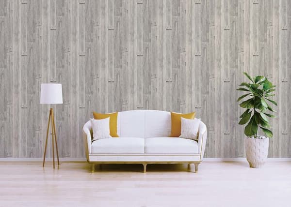 Papper Tapet Trä M1-No.916 Grå Beige Hem Tapet Träimitations