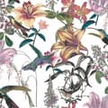 Miniatyrbild 4 av 5: Papper Tapet Djur Adriano M1-No.528 Färgglad Grön Blommig Tapet Kolibri