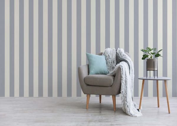Tapet Ränder M1-No.593 Grå Vit Tapet Design