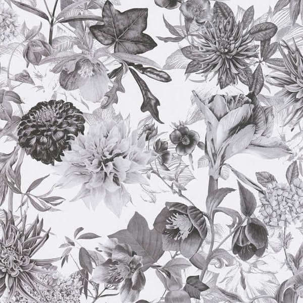 Tapet Blommor M1-No.774 Non-woven Tapet Grå Vit Blommig Floral