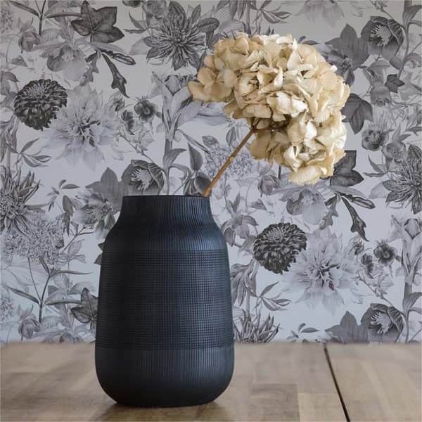 Tapet Blommor M1-No.774 Non-woven Tapet Grå Vit Blommig Floral