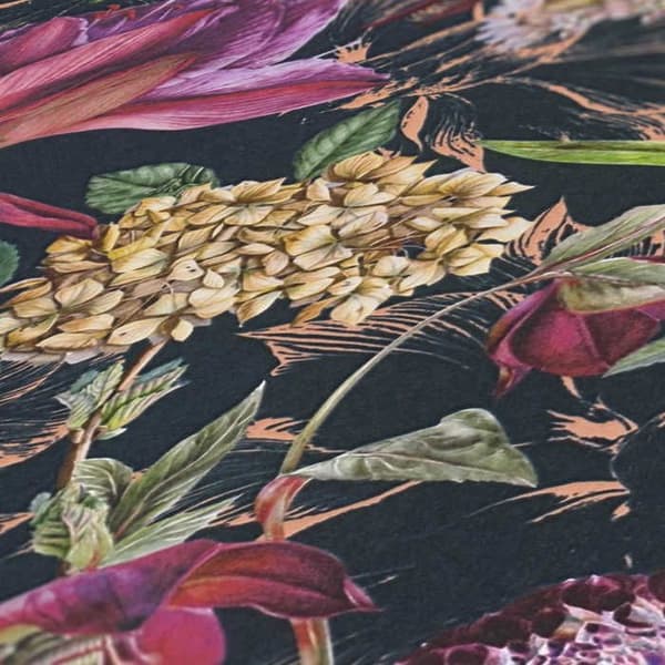 Tapet Dschungel Camilla M1-No.777 Grön Svart Blommig Floral