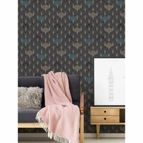 A.S. Creation Pop Style 374833 non-woven tapet vintage 0.53 m x 10.05 m blå