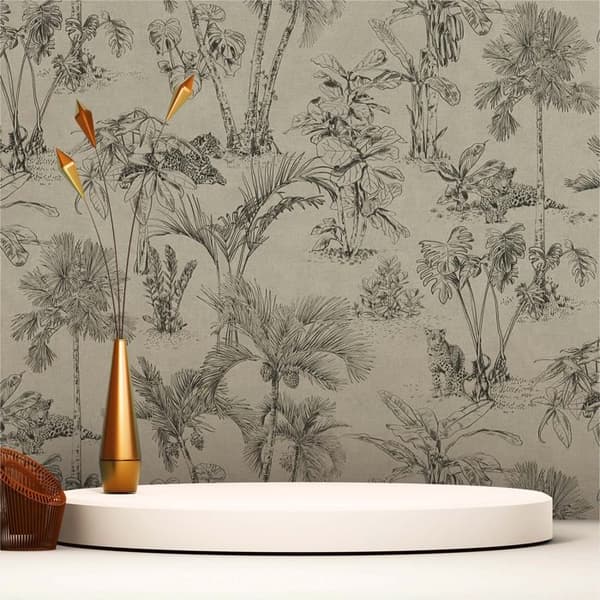 Jungle tapet Enrico M1-No.686 non-woven tapet brun svart med naturlig jungle utseende