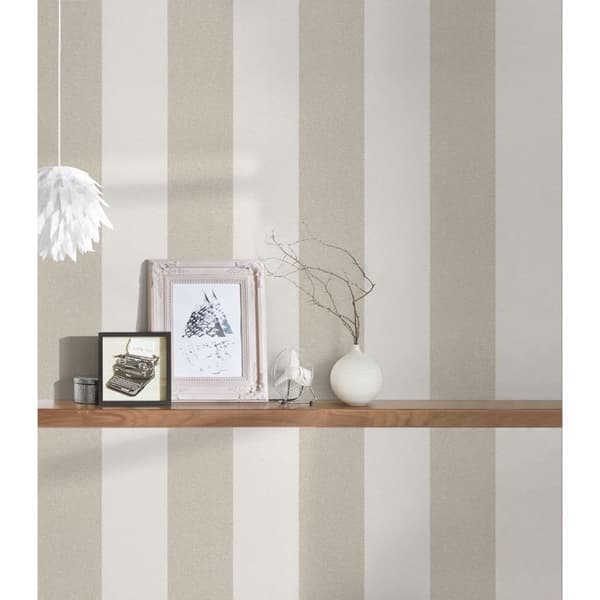 A.S. Creation New Elegance 375543 non-woven tapet med ränder 0.53 m x 10.05 m beige