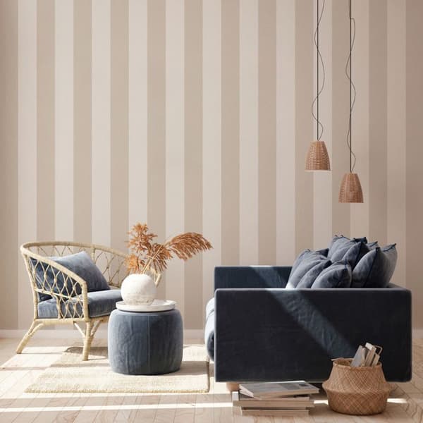 A.S. Creation New Elegance 375543 non-woven tapet med ränder 0.53 m x 10.05 m beige
