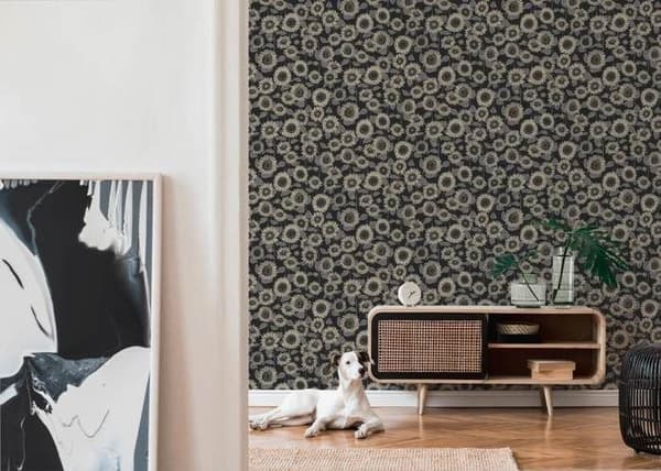 Tapet - A.S. CREATION - SP15457 - Svart - Blommig och växtlig - Tvättbar och borstbar
