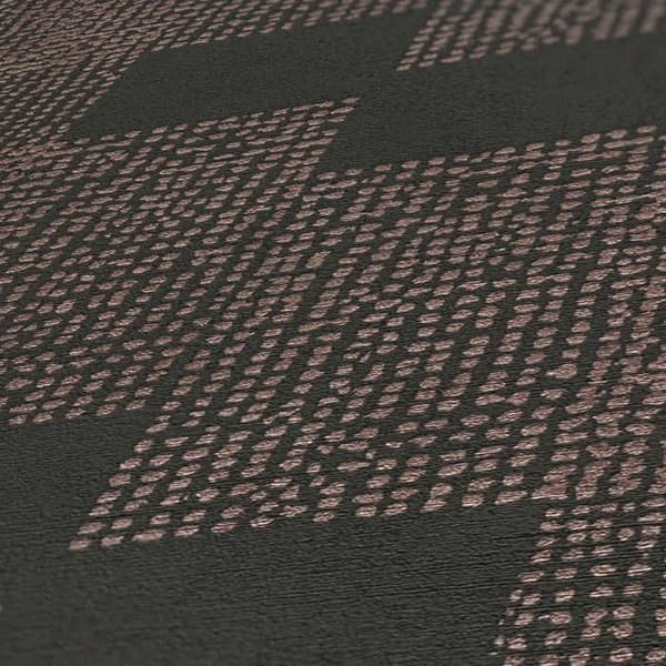 M1-No.841 Non-woven tapet i bronssk svart geometrisk
