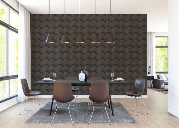 M1-No.841 Non-woven tapet i bronssk svart geometrisk