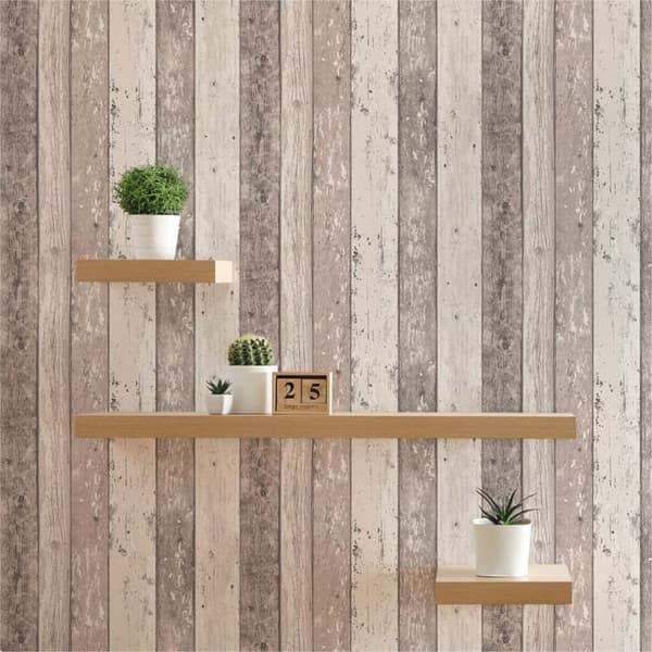 Papper Vägg Gianluca M1-No.861 Brun Kräm Tapet Imitation av trä