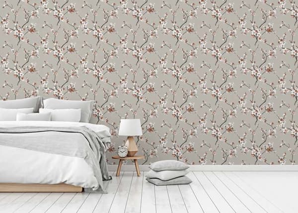 Tapet Blommor M1-No.835 Non-woven tapet Grå Brun Blommig Floral