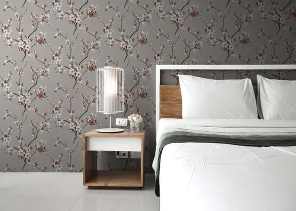 Tapet Blommor M1-No.835 Non-woven tapet Grå Brun Blommig Floral