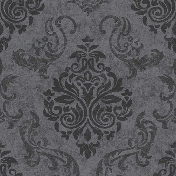 Barocktapet Samuel M1-No.901 Svart Silver Barock med ornamenter