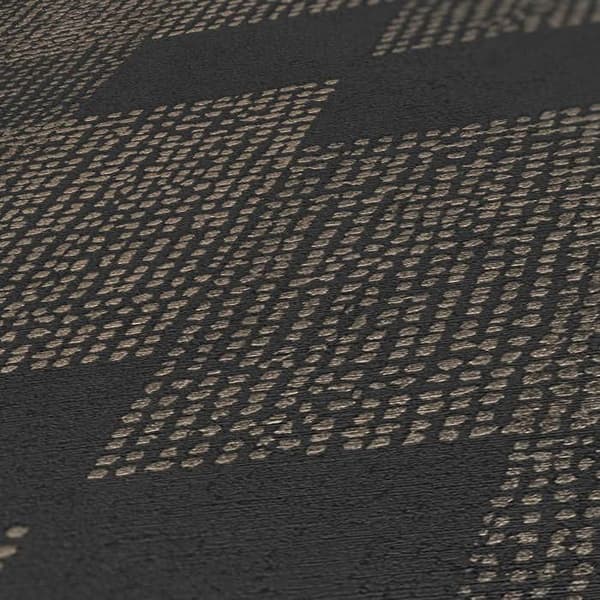 Grafiskt Tapet Mauro M1-No.842 Non-woven Tapet Guld Svart Geometrisk