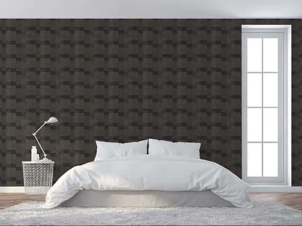 Grafiskt Tapet Mauro M1-No.842 Non-woven Tapet Guld Svart Geometrisk