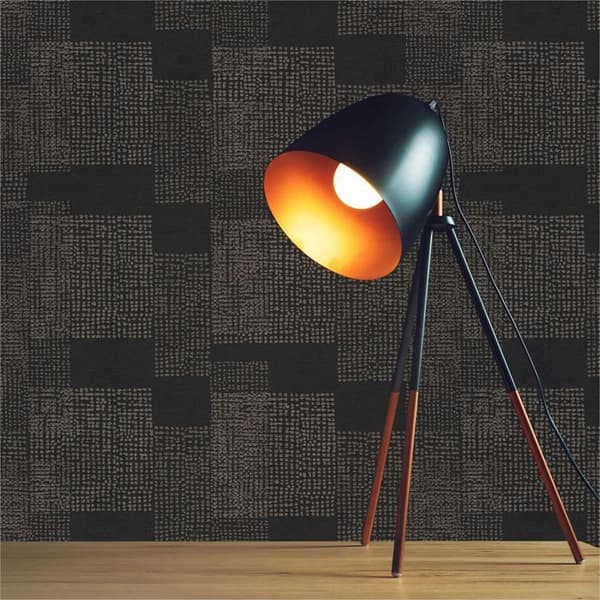 Grafiskt Tapet Mauro M1-No.842 Non-woven Tapet Guld Svart Geometrisk