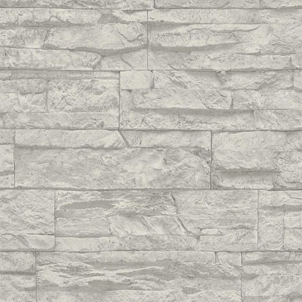 Vicco steneffekt tapet M1-Nr.850 | Non-woven tapet | Grå | Vit | Sten tapet