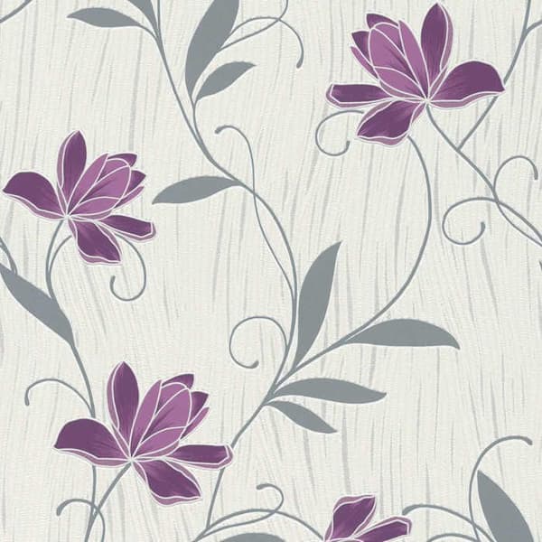 Tapet Blommor Florentin M1-No.2155 Papperstapet Lila Grå Blommig