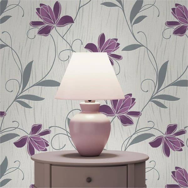 Tapet Blommor Florentin M1-No.2155 Papperstapet Lila Grå Blommig