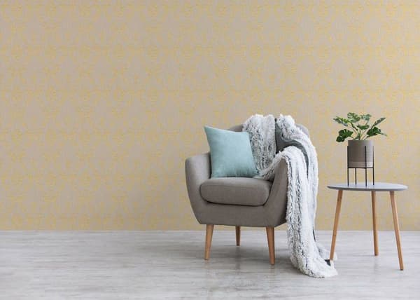 Papier väggdekoration Baroque Giulia M1-No.2171 Guld Beige Klassisk Baroque Ornament