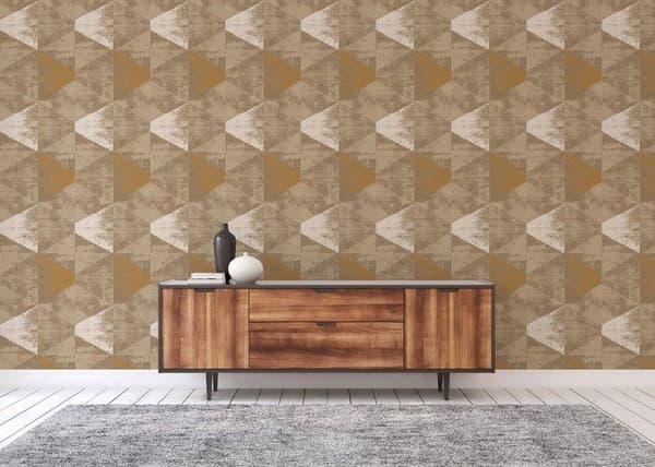 Tapet 3D-effekt matia M1-No.3425 Guld Gul Grafisk Geometrisk