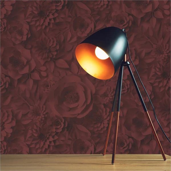 Pappers tapet 3D-effekt Leonardo M1-No.3551 Röd Blommor Natur