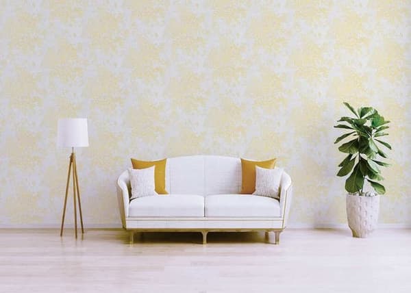 Tapet Blommor M1-No.2163 Non-woven tapet Guld Vit Blommig Abstrakt