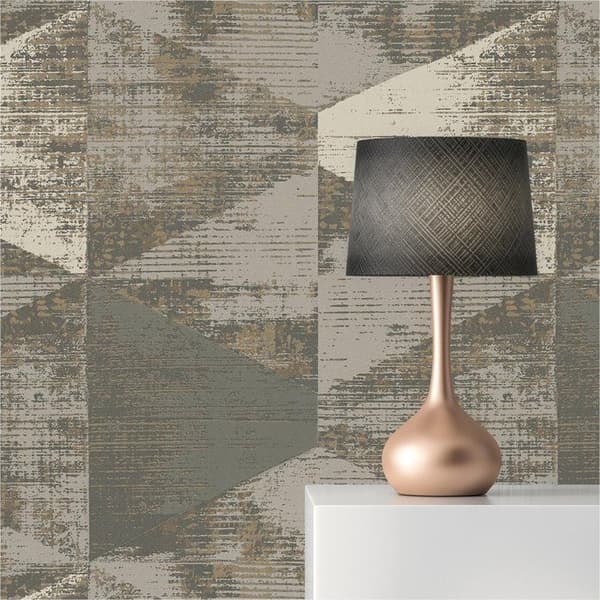 Tapet 3D-effekt matia M1-No.3424 Grå Vit Grafisk Geometrisk