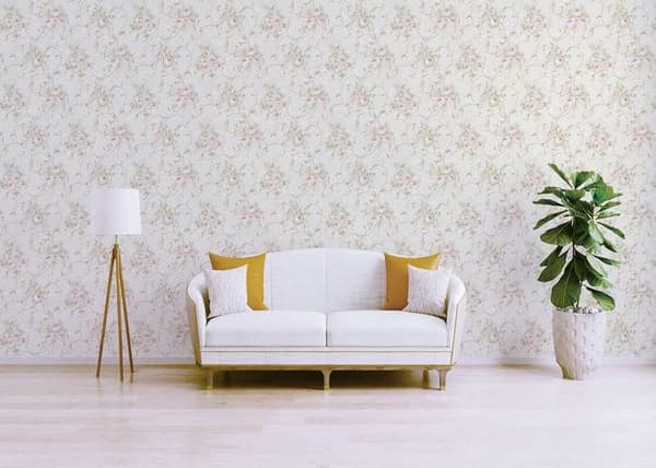 Papper Tapet Blommor M1-No.2113 Non-woven Tapet Rosa Grön Blommig Klassisk