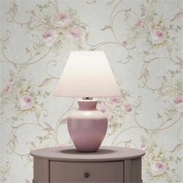 Papper Tapet Blommor M1-No.2113 Non-woven Tapet Rosa Grön Blommig Klassisk