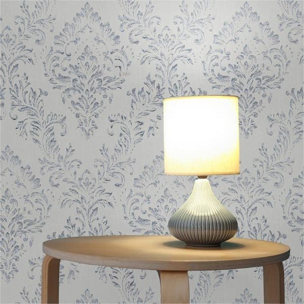 Barocktapet Giulia M1-No.2175 Silver Vit Klassisk Barock Ornament