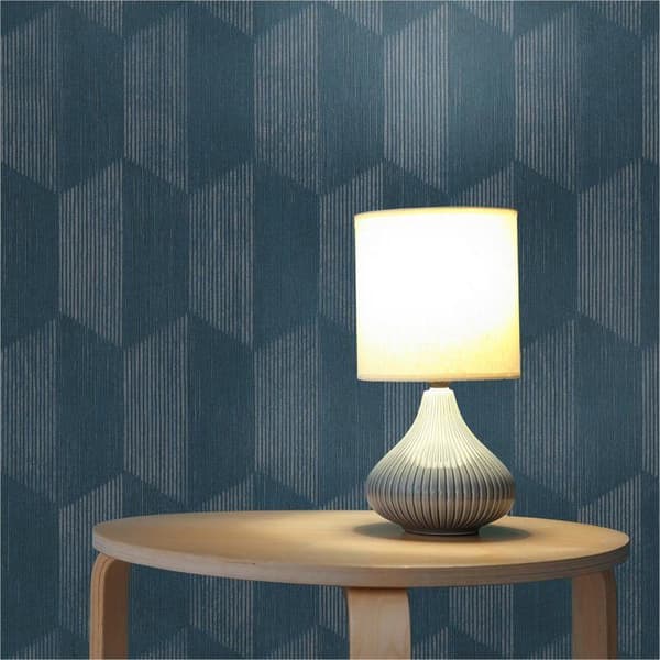 Papper Tapet Effekt 3D Tommaso M1-No.3467 Blå Brons Grafisk Geometrisk