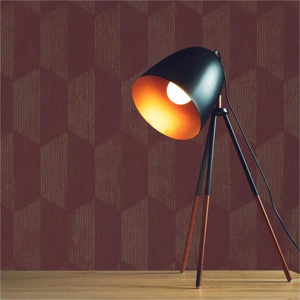 Tapet 3D Effekt Tommaso M1-No.3471 Röd Guld Grafisk Geometrisk