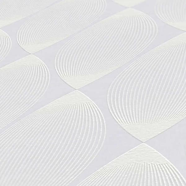 M1-No.3433 Non-vävt tapet Vit Geometrisk Struktur