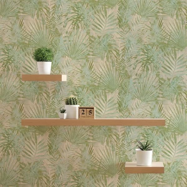 Tapeter Träd och löv Enrico M1-No.3509 | Non-woven tapet | Grön | Dschungel | Palmer | Natur