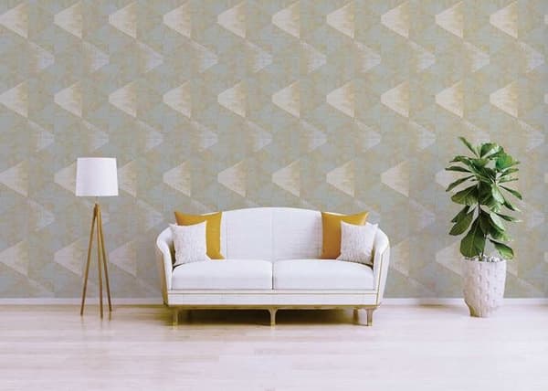 Papärtapet Effekt 3D Arianna M1-No.3420 Blå Guld Grafisk Geometrisk