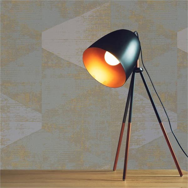 Papärtapet Effekt 3D Arianna M1-No.3420 Blå Guld Grafisk Geometrisk